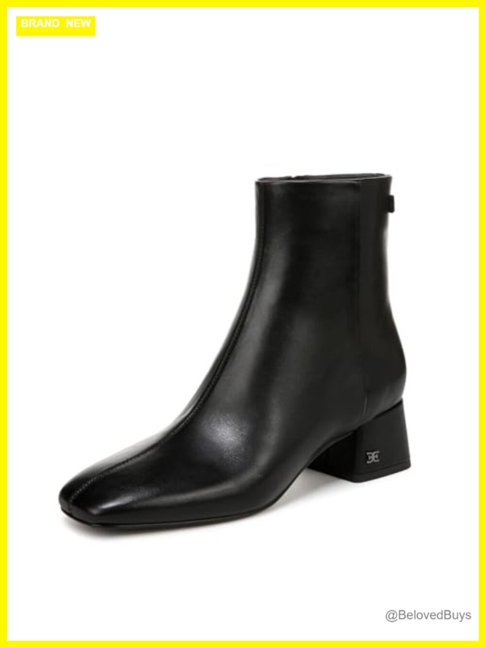 Sam Edelman Paige Ankle Bootie Square Toe Block Heel Leather